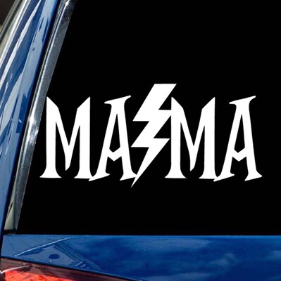 Mama decal Lightning Bolt rocker mom vinyl sticker car window mirror tumbler - image1